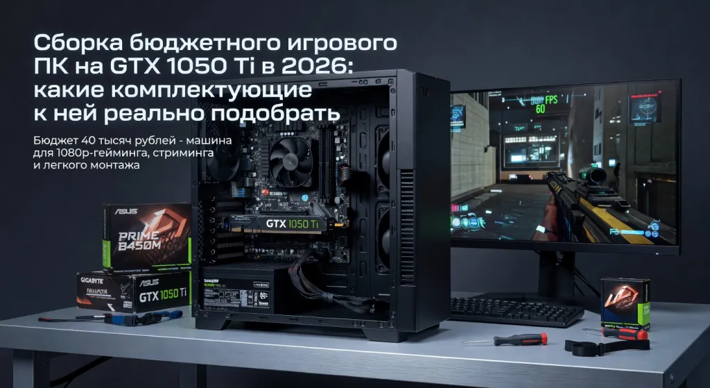 Сборка бюджетного игрового ПК на GTX 1050 Ti в 2026: какие комплектующие к ней реально подобрать