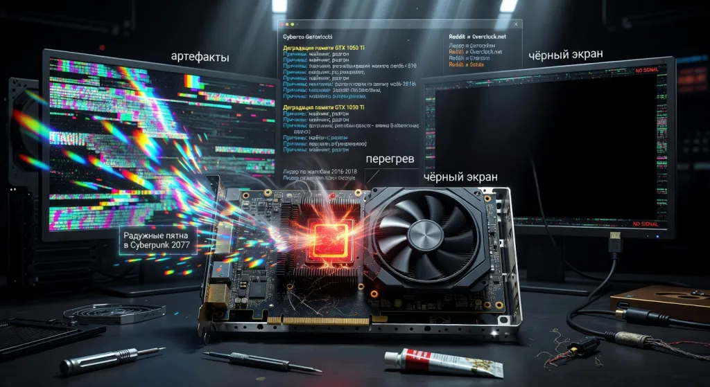 Самые частые поломки GTX 1050 Ti: артефакты, чёрный экран, перегрев — причины и способы решения