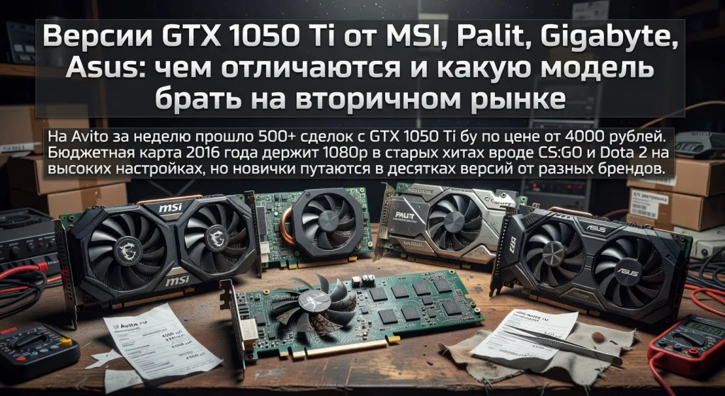 Версии GTX 1050 Ti от MSI, Palit, Gigabyte, Asus: чем отличаются и какую модель брать на вторичном рынке
