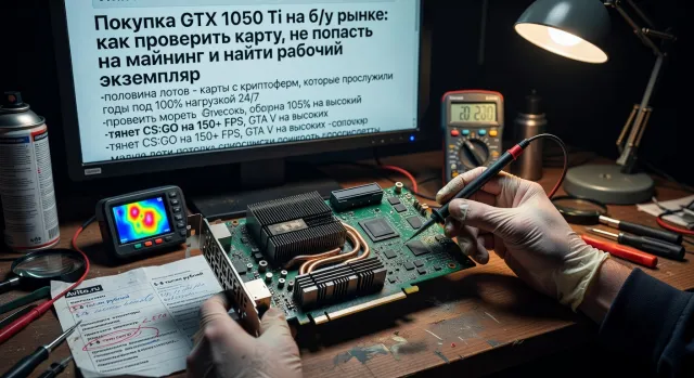 Покупка GTX 1050 Ti на б/у рынке: как проверить карту, не попасть на майнинг и найти рабочий экземпляр