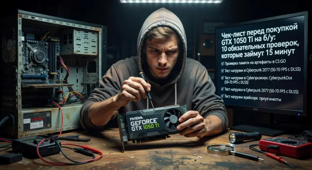 Чек-лист перед покупкой GTX 1050 Ti на б/у: 10 обязательных проверок, которые займут 15 минут