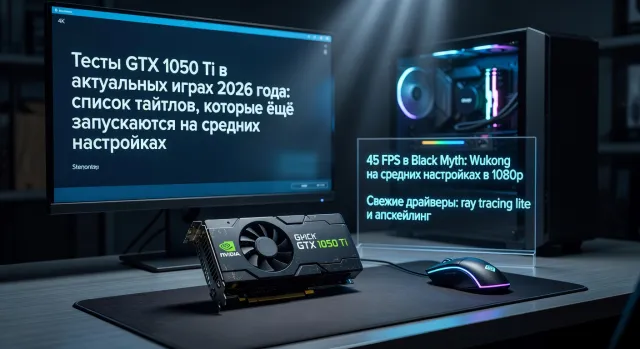 Тесты GTX 1050 Ti в актуальных играх 2026 года: список тайтлов, которые ещё запускаются на средних настройках
