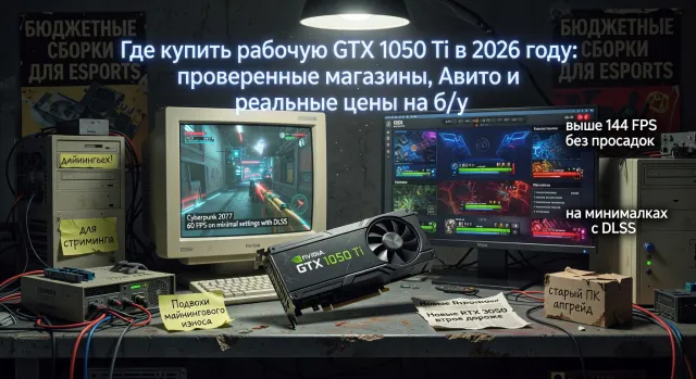 Где купить рабочую GTX 1050 Ti в 2026 году: проверенные магазины, Авито и реальные цены на б/у